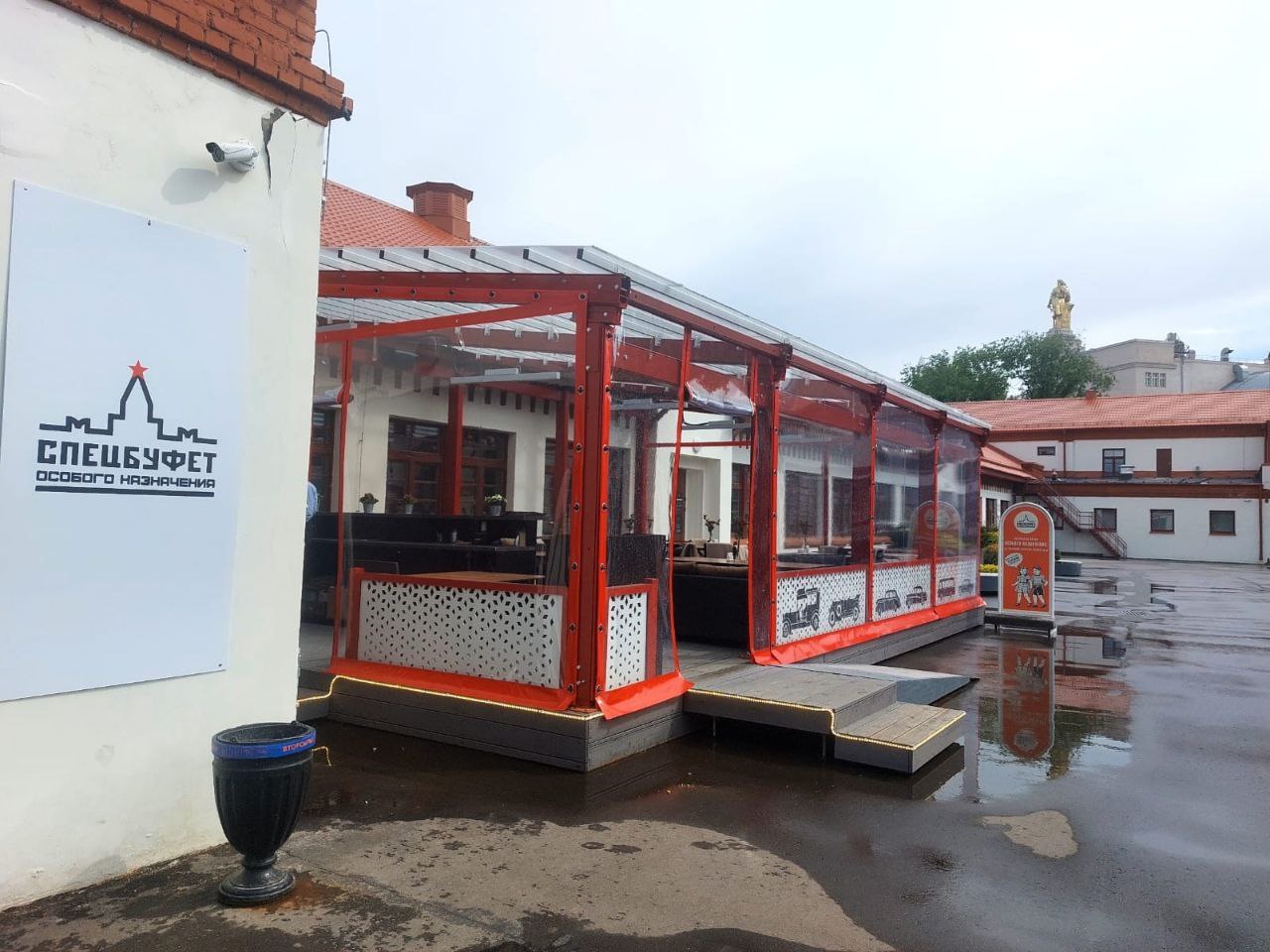 ПВХ шторы для летней террасы кафе в городе Кувшиново